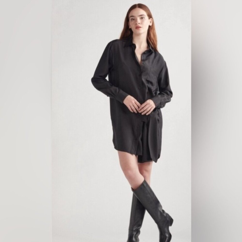 Thakoon Silk Wrap Tie Shirt Dress